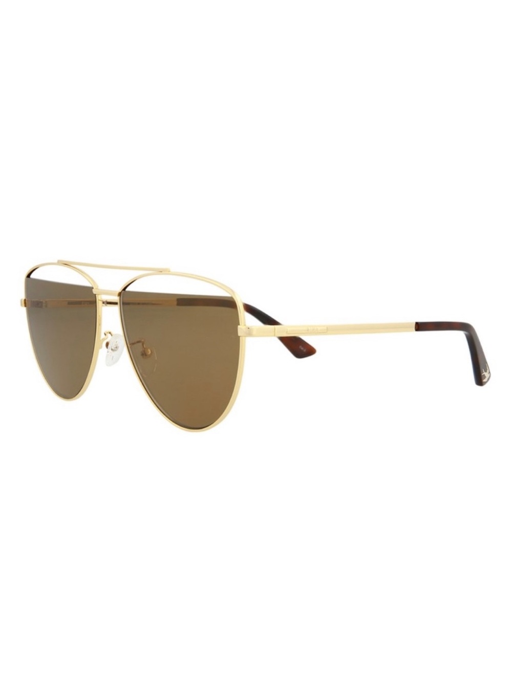McQ Alexander McQueen Gold & Brown Core Aviator Sunglasses UV 61mm Lens